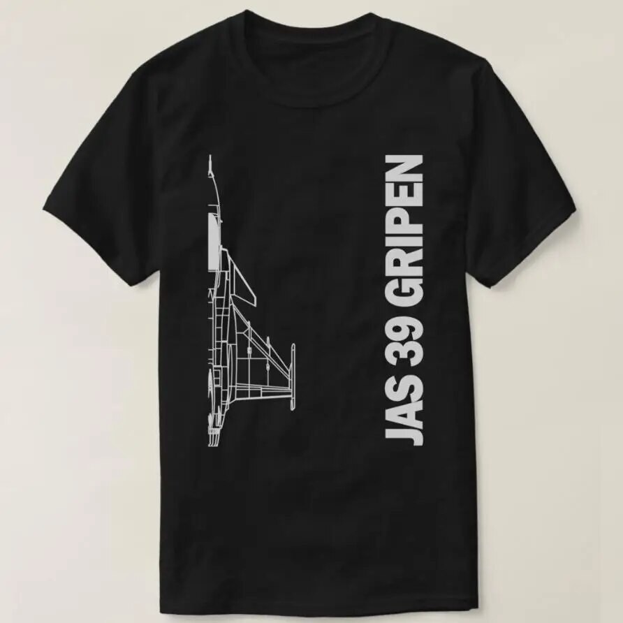 เสื้อยืดพิมพ์ลายเครื่องบินรบ JAS 39 GRIPEN (ยูนิเซ็กซ์ ผ้าฝ้ายแท้ คอกลม แขนสั้น)