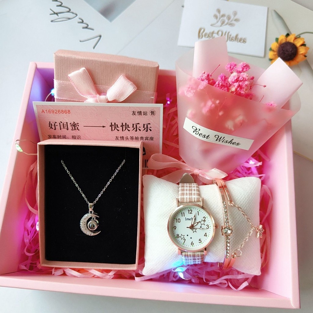 ️ tangan 2025 jam perempuan hadiah วันเกิดผู้หญิงวันวาเลนไทน์ Qixi เทศกาลสร้อยคอนาฬิกา Ins วันเกิดสํ