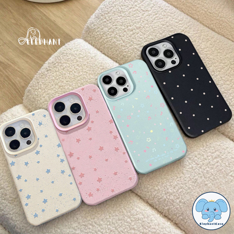 เคสไอโฟน 13 เหมาะสำหรับ IPhone 17 air 16 11 13 15 14 12 Pro Max XR 15 8 7 14 Plus X XS Max เคสนิ่มลายจุดดาวหวานแฟชั่นคู่