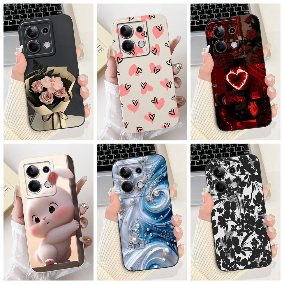 สําหรับ Redmi หมายเหตุ 13 5G กรณีหรูหราแฟชั่นดอกไม้ Kawaii แมวน่ารักกันกระแทกเคสโทรศัพท์ 2312DRAABI 