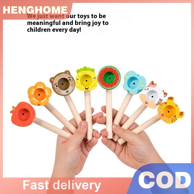 [HENGHOME] ไม้การ์ตูนสัตว์ Suspension Ball Blower ปริศนาการศึกษาปฐมวัยสําหรับเด็กเกมพ่อแม่และลูกการฝึกอบรมของเล่นความจุปอด [COD]