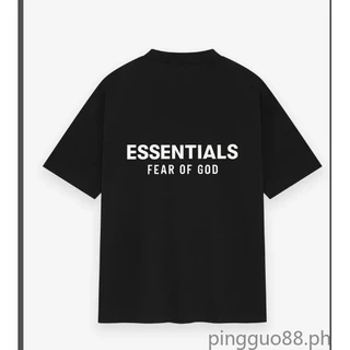 ใหม่ FEAR OF GOD FOG เสื้อยืด Double Thread ESSENTIALS กาวตัวอักษรสำหรับผู้ชายและผู้หญิงแขนสั้นหลวม