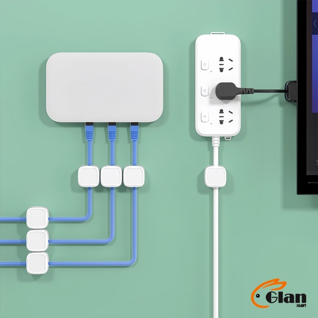 Glanxuan ที่เก็บสายชาร์จ ประเภทแม่เหล็ก สายไฟ อุปกรณ์จัดระเบียบสาย USB 6ชิ้น/แพ็ค ดำหรือขาว cable storage clip - รูปที่ 3