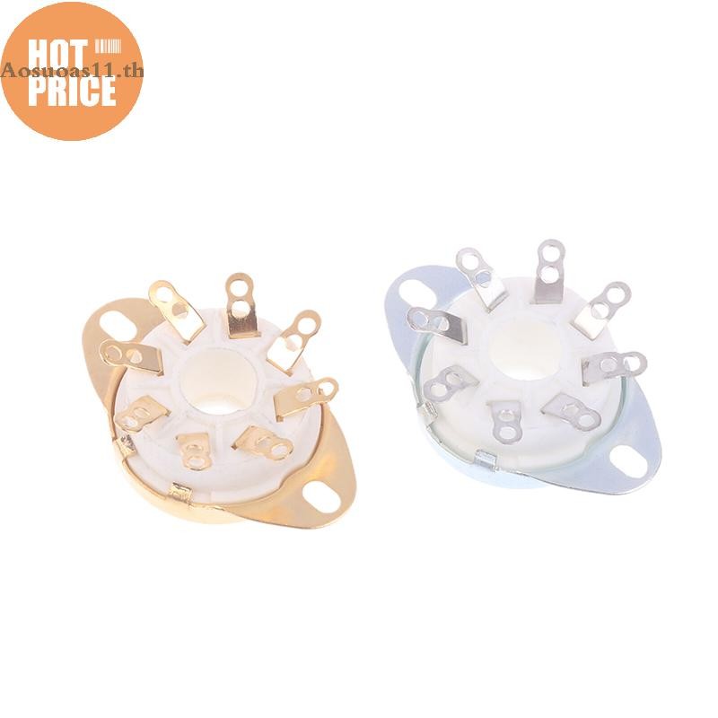 Aosuoas 1 PC 8Pin GZC8-Y-6 Octal ซ็อกเก็ตเซรามิควาล์วฐานแจ็คสําหรับ KT88/6550/EL34/6P6P/6V6/6N8P/6SN