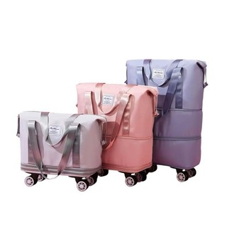 Foldable Travel Wheel Bag Large Capacity Roller Travel Bag Travel Bag Pack with Wheels Foldable Weekender Bag Waterproof