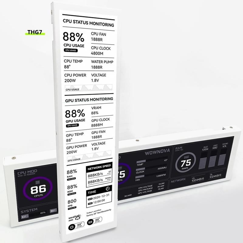 Belinda78.8 นิ้วคอมพิวเตอร์ Temp Monitor (Dynamic Theme รองรับ), IPS Type C หน้าจอรอง CPU RAM HDD Da