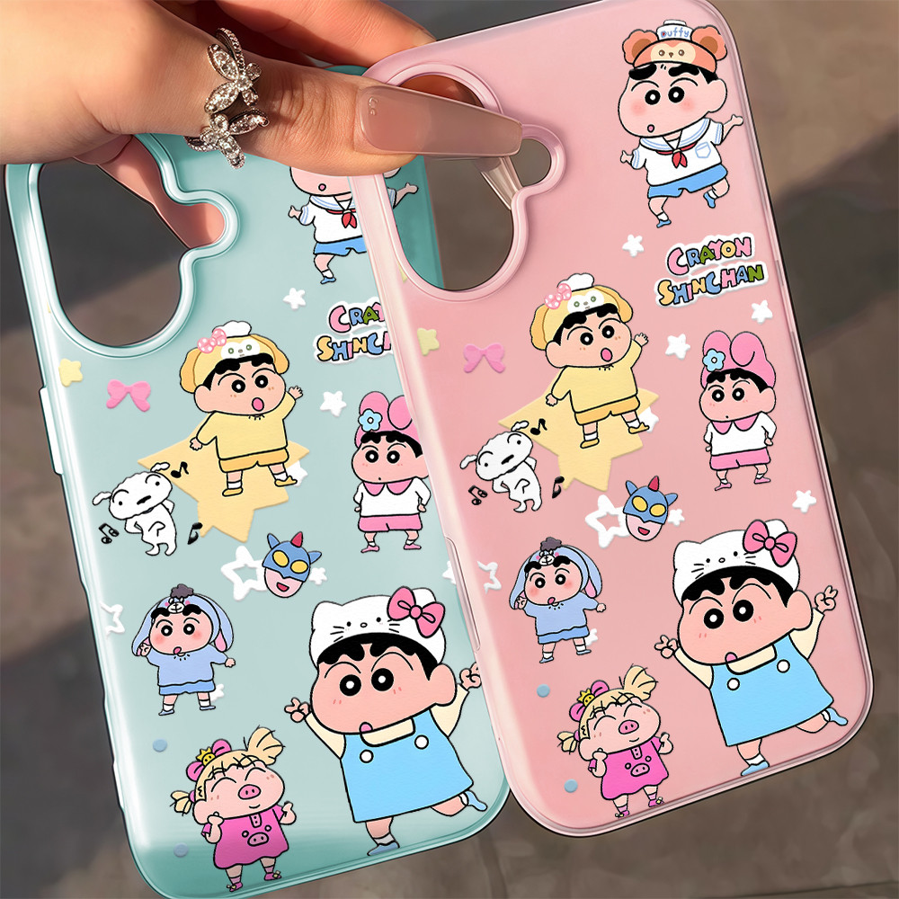 CODที่ไทย เคสสำหรับไอโฟน15 การ์ตูนชินชาย เคสด้านครอบสองชั้นสีสัน For IPhone11 12 13 14PLUS 15 16Pro MAX X XSMAX XR 6/7/8