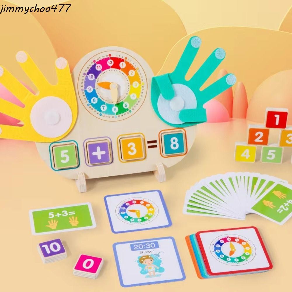 JIMMYCHOO Clock Finger Operation Kids Toy, Montessori Educational Toys Clock Finger Numbers Math Toy