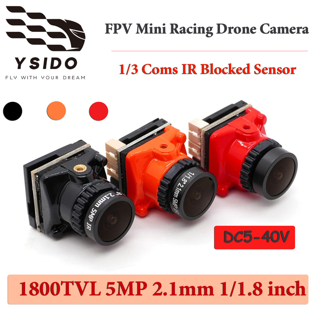 FPV Micro Camera 1800TVL 2.1mm 1/3 Coms IR Blocked​ เซ็นเซอร์ช่วงแบบไดนามิกกว้าง 5V-40V พร้อม OSD ภายในสําหรับ RC FPV Racing Drone