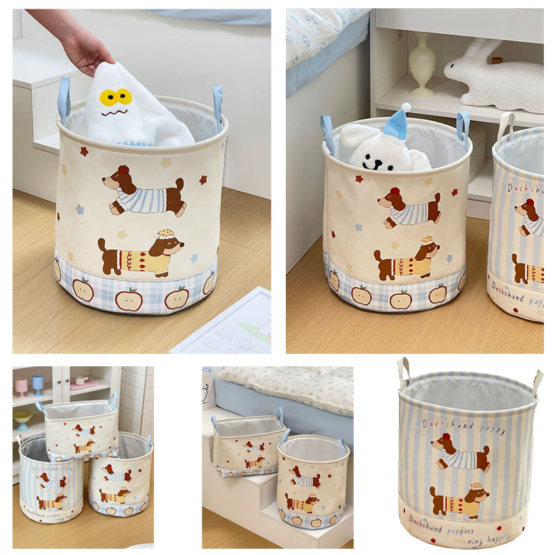 ตะกร้าซักผ้า Dashshund  น้องหมาลายน่ารักสุดๆ มีด้ามจับ พับได้ 4แบบ Laundry Basket ตกแต่งบ้าน - รูปที่ 6