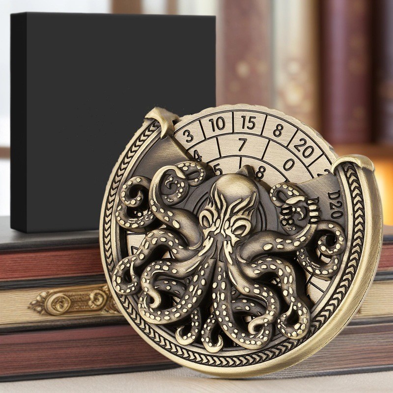 7 in 1 Fidget Spinner Roulette DND Dice Octopus Octopus Multi-faceted Metal Dice Factory One Piece จ