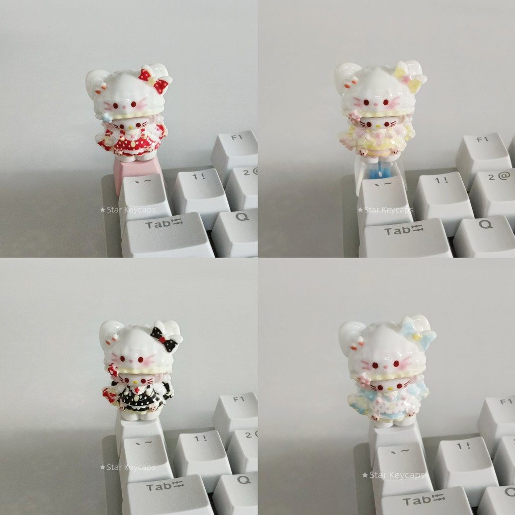 Keycaps โปรไฟล์เชอร์รี่ R4 น่ารัก 3D การ์ตูน Hello KT Key Caps Cross แกนคีย์บอร์ด ESC Keycap PC อุปกรณ์เสริมของขวัญ