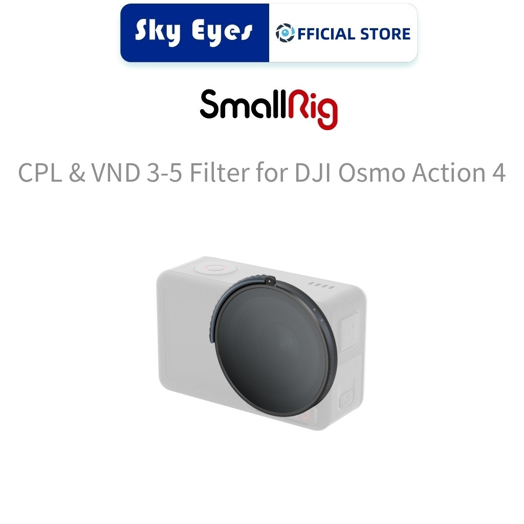 SmallRig CPL & VND 3-5 Filter สําหรับ DJI Osmo Action 4 Combining ND8, ND16, ND32, CPL Fiter เป็น On
