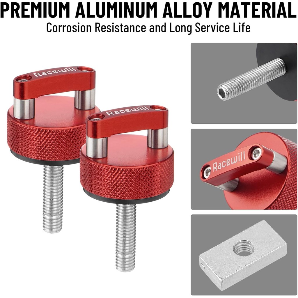 6PCS สีแดง Hard Top Quick Removal Fastener Thumb สกรูแผ่นถั่วใช้งานร่วมกับ 2007-2022 Jeep Wrangler J