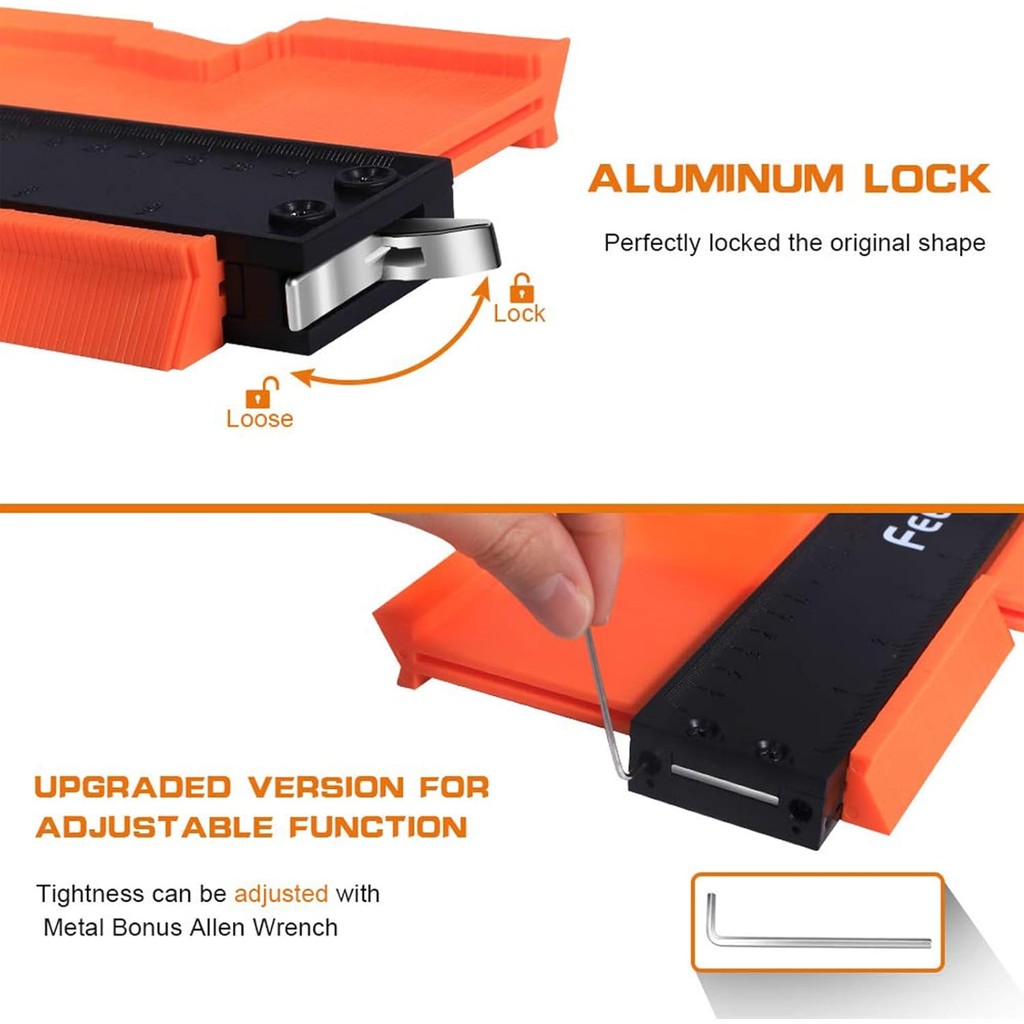 คอนทัวร์ วัด (12+5นิ้ว) ที่มีการล็อค,ซุปเปอร์คอนทัวร์ Duplicator Gauge รูปร่างและ Outline เครื่องมือ