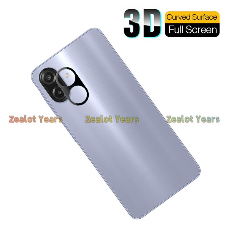 ตัวป้องกันกล้องสําหรับ Samsung Galaxy A07 A06 A08 A09 4G 5G สีดํา 3D เลนส์กระจกนิรภัยฝาครอบกล้องป้อง