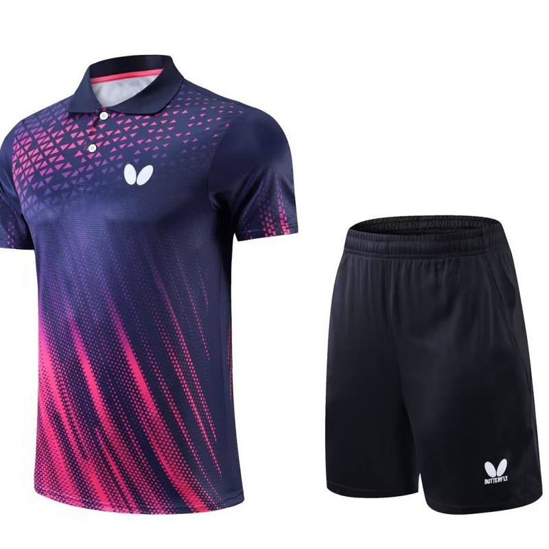 New Butterfly Table Tennis Wear Sleeve Fan Zhendong Same Style Table Tennis Sports Short Sleeve Quic