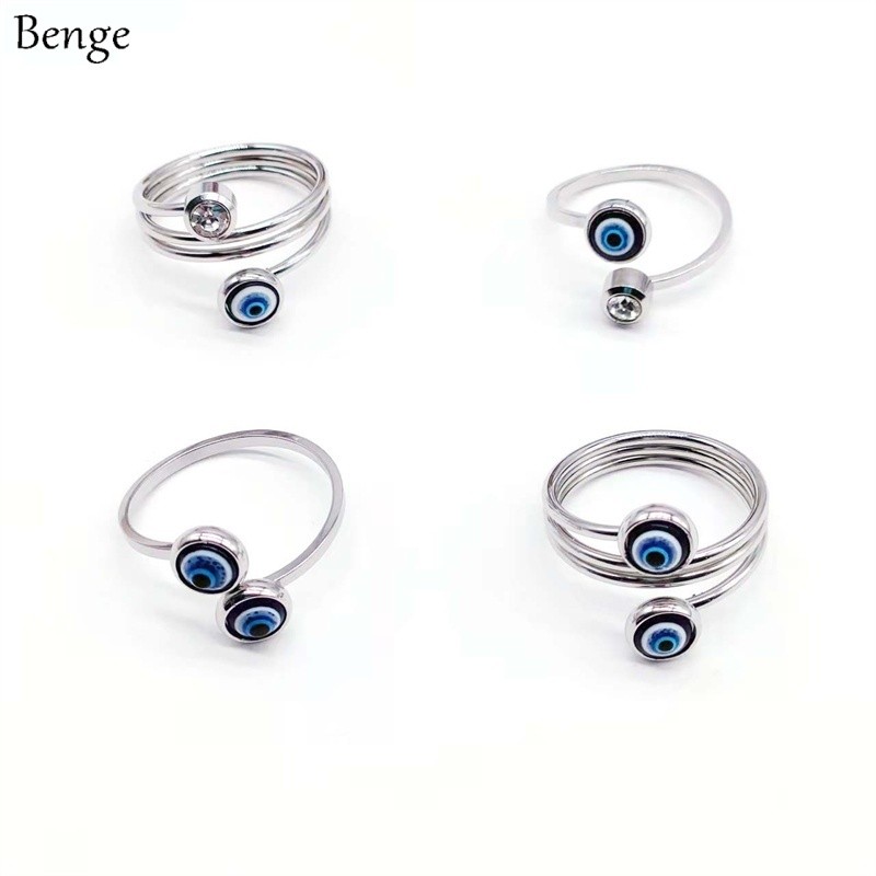 แหวนสแตนเลส Benge Devil's Eye เพชรส่องประกาย เหมาะสำหรับงานปาร์ตี้และวันหยุดพักผ่อน