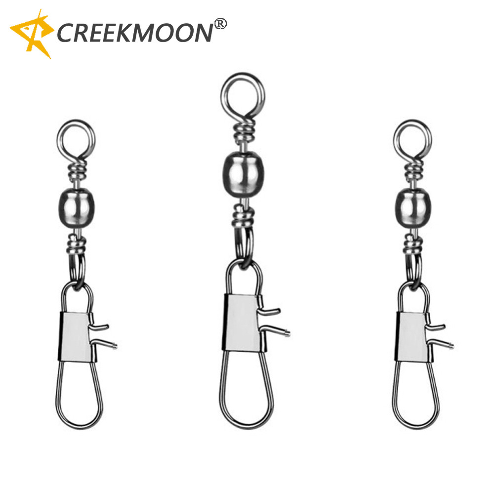 เบอริ่งหมุนสแตนเลส 50 ชิ้น พินเชื่อมล่อตกปลา สำหรับอุปกรณ์เสริมตกปลา