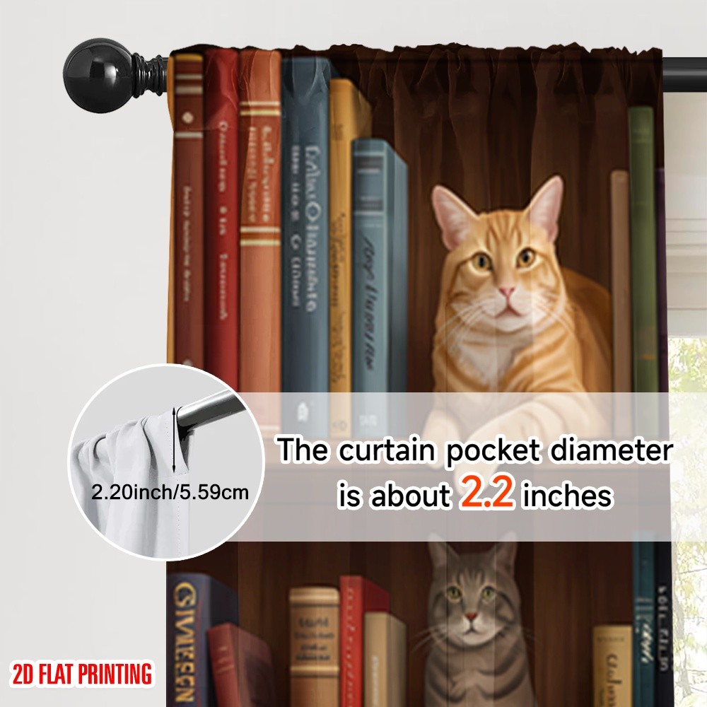 แนะนำ ผ้าม่าน 2ชิ้น2ง แบนพิมพ์ผ้าม่านหน้าต่างแมวชั้นวางหนังสือโคซี่สีส้มลายโพลีเอสเตอร์โดยไม่ต้องไฟฟ้าเทศกาลวันหยุดสําหรับวันหยุดฤดูใบไม ราคาพิเศษ มีเก็บเงินปลายทาง
