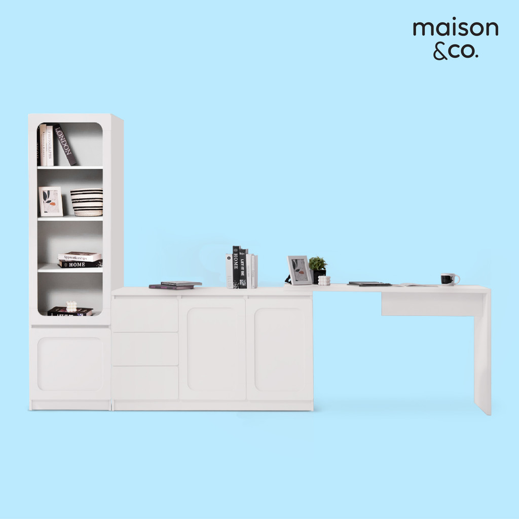 SB Design Square Solla Extendable Table Set 218 cm White  แบรนด์ MAISON&CO.