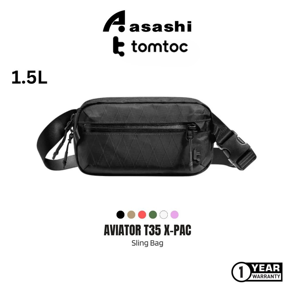 Tomtoc Aviator T35 X-PAC Chest Bag Small 1.5L Sling Bag Men Crossbody Bag with RFID Protection Chest