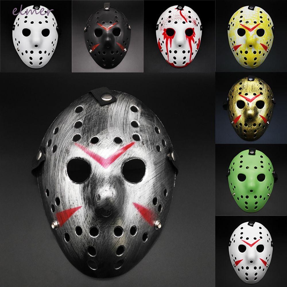 ELMER Masquerade Mask Face Cover สําหรับ Jason Voorhees เครื่องแต่งกาย PARTY เทศกาล Mardi Gras Eye M