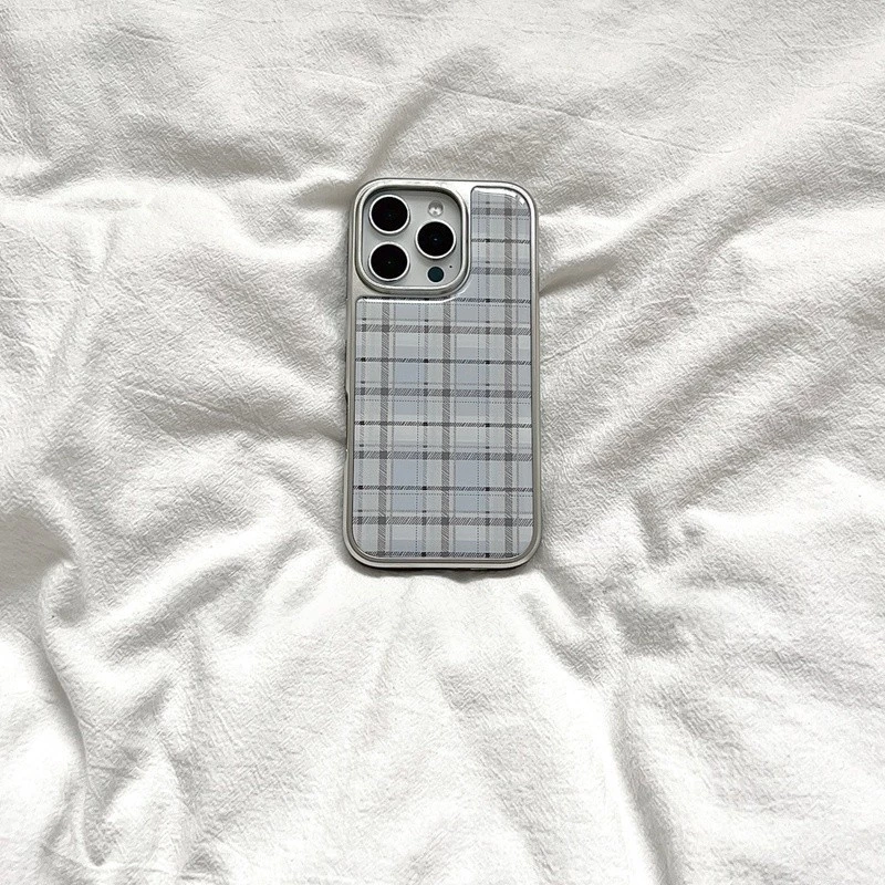 สีฟ้าลายสก๊อตเคสโทรศัพท์Drop-ResistantสําหรับiPhone 16 Promax 15 Promax 11 12 13 14plus 15plus 16e 16plus 15pro