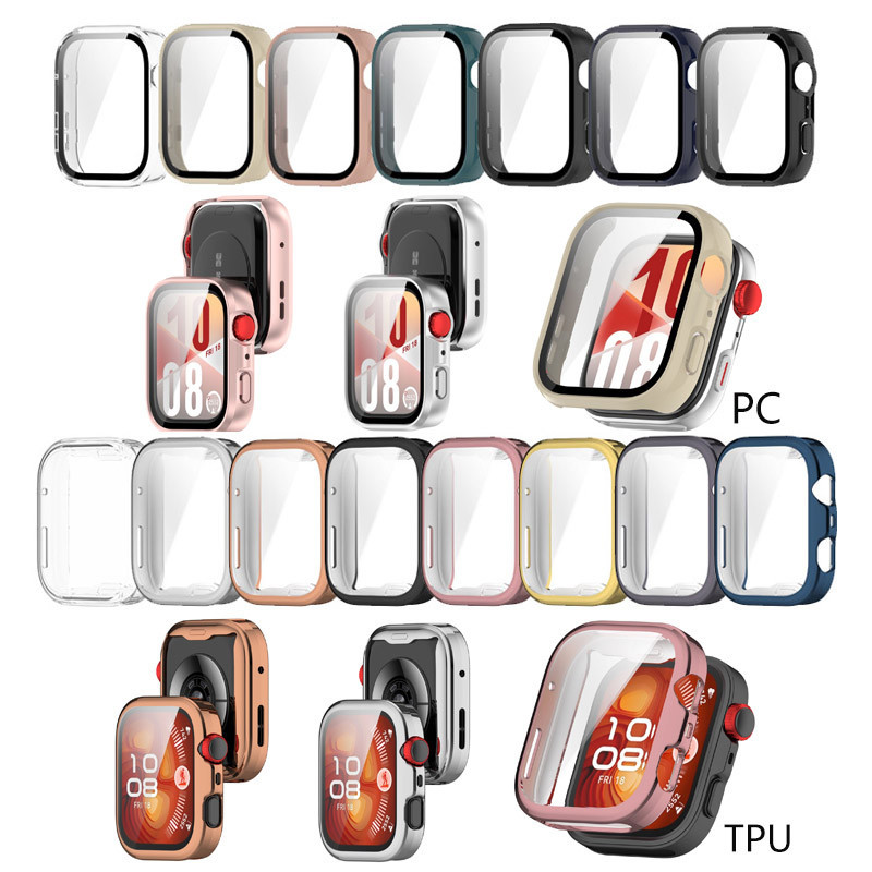 สําหรับ Huawei Watch Fit 4 Fit 4 Pro TPU เคสป้องกัน PC กรอบป้องกันกระจกความละเอียดสูงเคสแข็ง