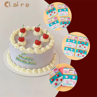 COD เทียนวันเกิด เทียนเชอร์รี่ เทียน 5pcs Happy birthday เทียนวันเกิดเชอรี่ (Cherry candle) Claire