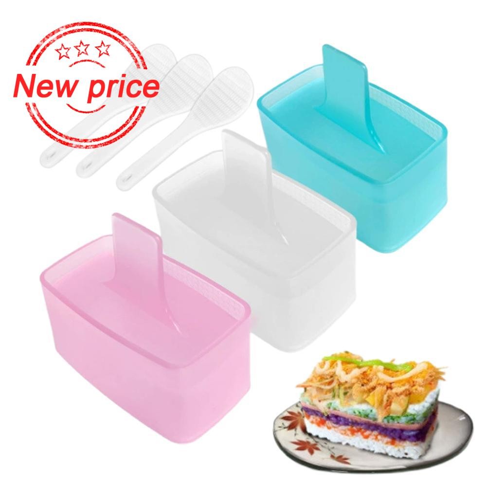 Warship Sushi Rice Mold Set Musubi Maker Molder Diy ซูชิรูปสี่เหลี่ยมผืนผ้า Scoop แม่พิมพ์ชั้น H1e9