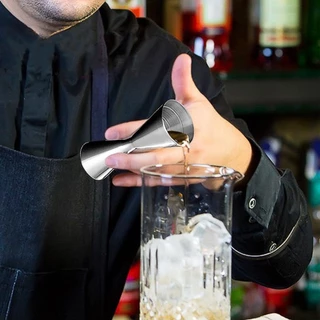 <จัดส่งทันที> Cocktail Jigger, พื้นผิวสแตนเลสเรียบออนซ์ถ้วย,อุปกรณ์เสริมบาร์ขัด 30/45ml พร้อมสเกลถ้วยตวงค็อกเทลบาร์เทนเด