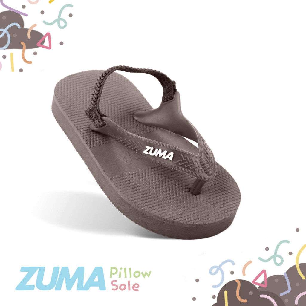 ALIBAXSTORE Zuma Baby Classic 5 Coffee, Baby Flip Flops พร้อมสายหลังยาง, สีน้ําตาล