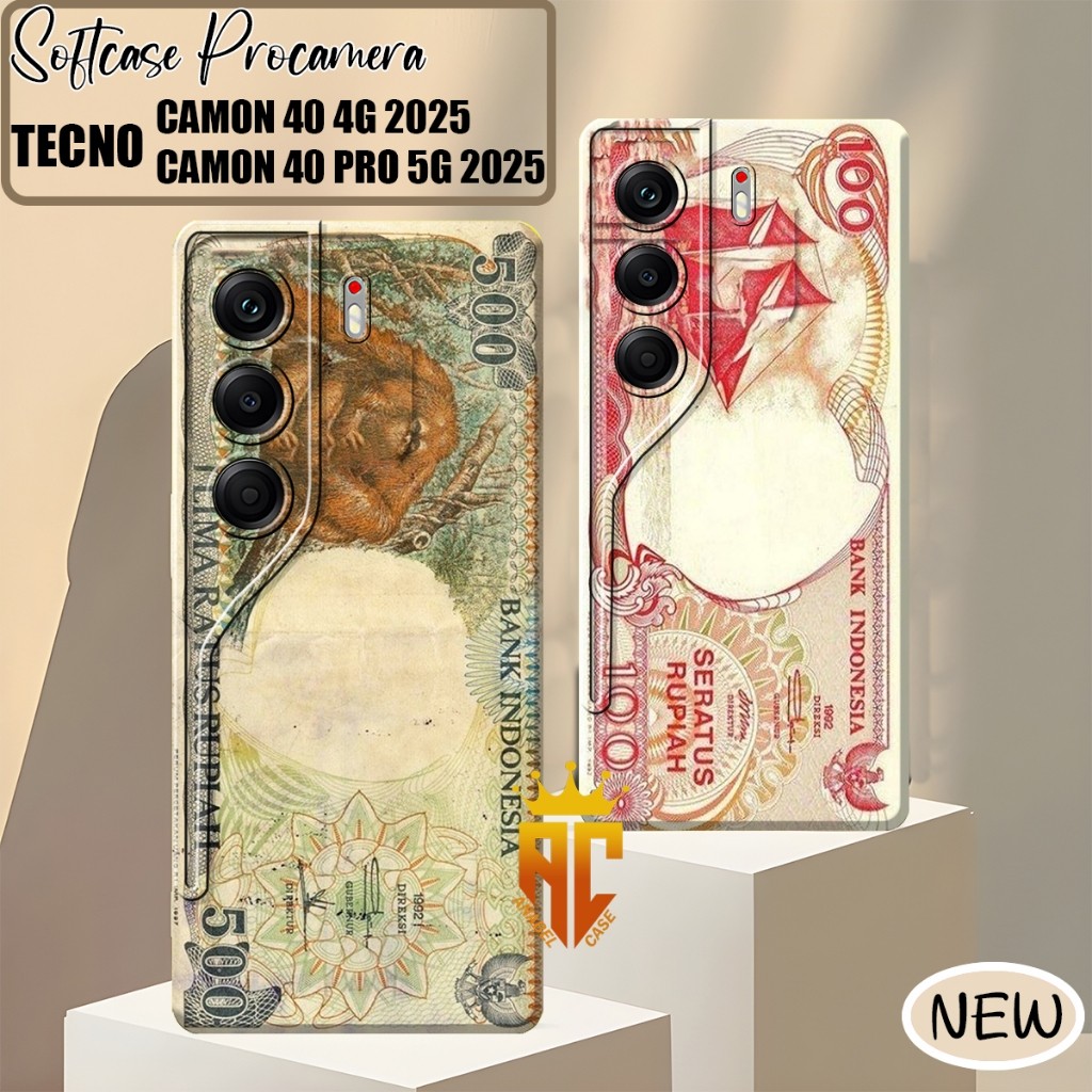 Softcase Tecno Camon 40 4G / Tecno Camon 40 Pro 4G / 5G 2025 ล่าสุด Old-School Money Motif Casing - 