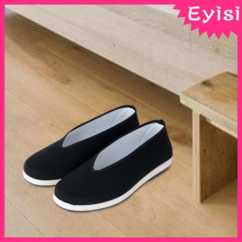 รองเท้าไทเก๊กปักกิ่งเก่า พื้นยางไม่ลื่น ระบายอากาศดี ทนทาน รองเท้าจีนโบราณสไตล์กังฟู