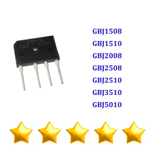 GBJ1508 GBJ1510 GBJ2008 GBJ2508 GBJ2510 GBJ3510 GBJ5010 ยี่ห้อใหม่แท้สะพานวงจรเรียงกระแส