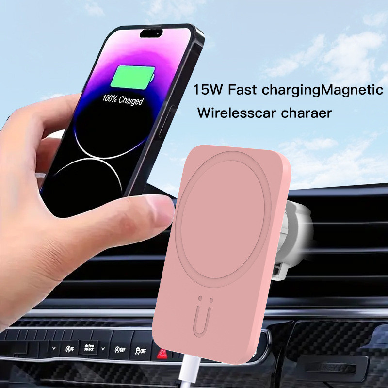 Magsafe Car Wireless Charger Car Charger Magnetic Wireless Charger 15w Magnetic Car Wireless Charger