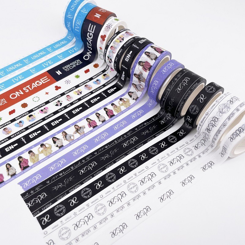 BTS aespa ENHYPEN IVE Washi Tape สติ๊กเกอร์โน๊ตบุ๊ค สติ๊กเกอร์ สติ๊กเกอร์ สินค้า