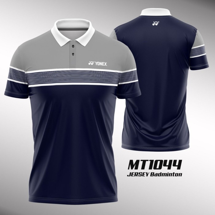 เสื้อแบดมินตันคอปกปุ่มพิมพ์เต็ม MT1044 VMP
