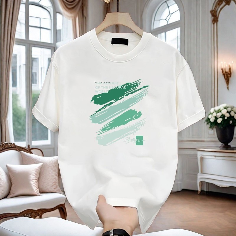 2025 NEW 2025 2024 Summer Simple Men's Short Sleeve T-Shirt Fashion Men's T-Shirt Round Neck Base Sh