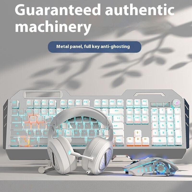 EWEADN TK900 คีย์บอร์ดและเมาส์ Combo Blue Switch Gang Bundle แบบมีสาย/โหมด AntiGhosting Ergonoc Desi