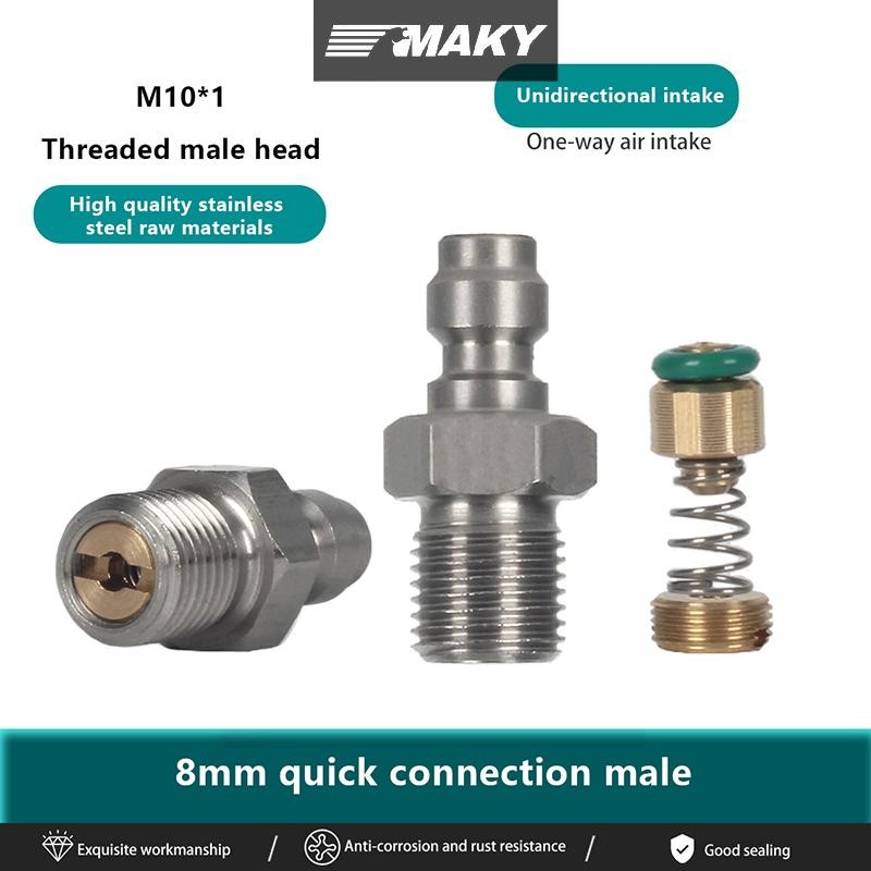 LLPH ชาย 8 มม.ชายด้าย Quick Connect วาล์ว PCP บรรจุวาล์ว M10x1 1/8NPT 1/8BSPP สําหรับปั๊มแรงดันสูง L