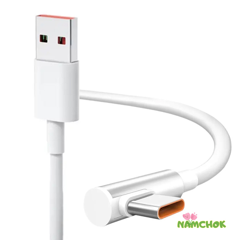สายชาร์จข้อมูลแบบทนทาน หัวโค้ง 120W/67W ชาร์จเร็ว-NK