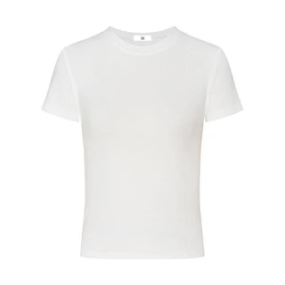 ใหม่สาวฮอตเพรียว หญิงเสื้อยืดฤดูร้อน บางแสดงรอบคอบวกไหล่เสื้อยืดด้านบน