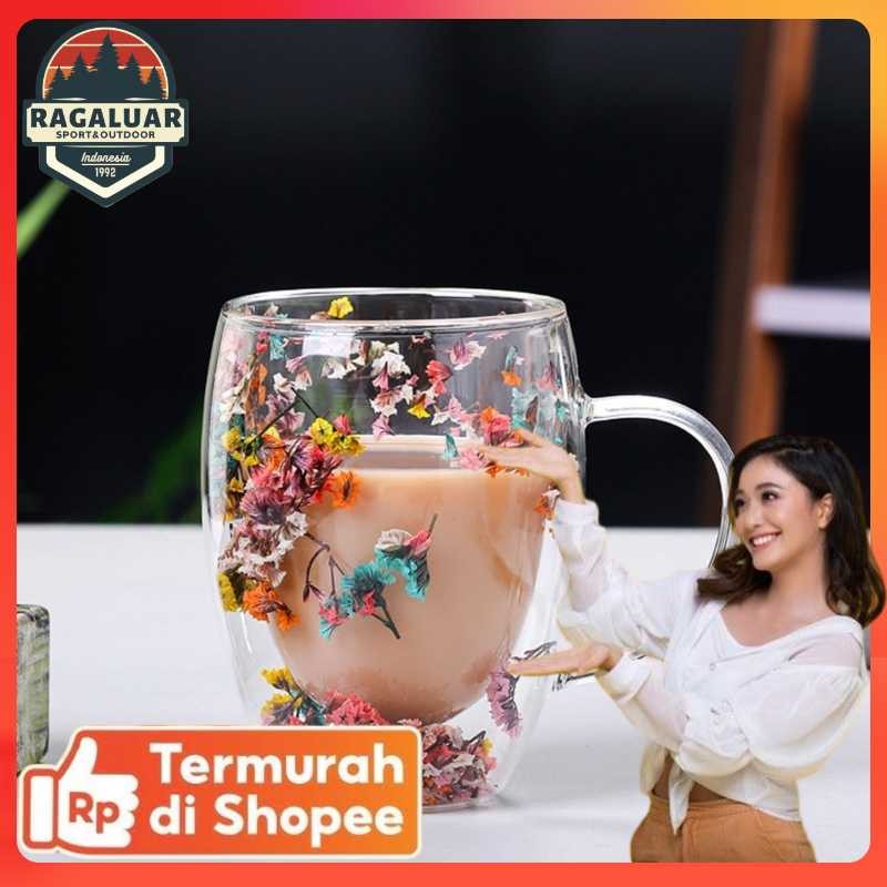 Tazakka ถ้วยกาแฟแก้วทนความร้อน Double Wall Aesthetic Mug 350ml - TZ-350