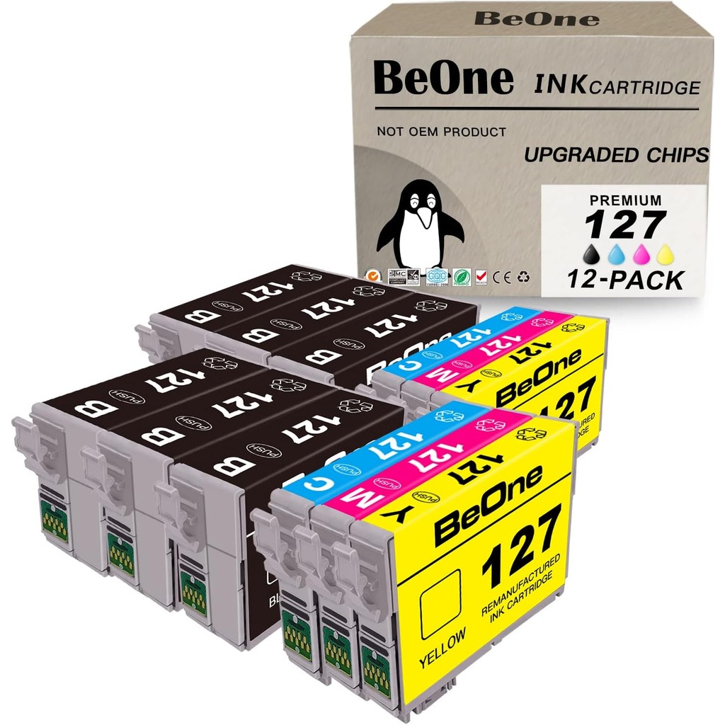 BeOne ตลับหมึกที่ผลิตใหม่สําหรับ Epson T127 127 สําหรับใช้กับ Workforce 60 545 630 633 6.35 645 840 