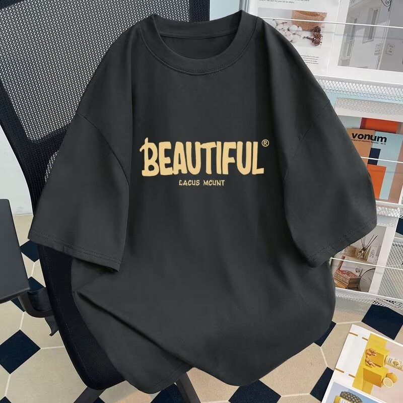 COD 2025 Lazy Simple Versatile T-Shirt for Men Summer Thin 2025 New American Style Short Sleeve Tren