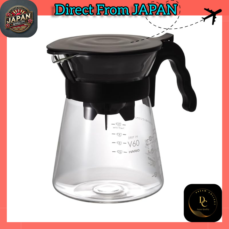 HARIO V60 Dripper Server Coffee Drip-In Coffee Hand Drip Pot for 2 People VDIR-02-B