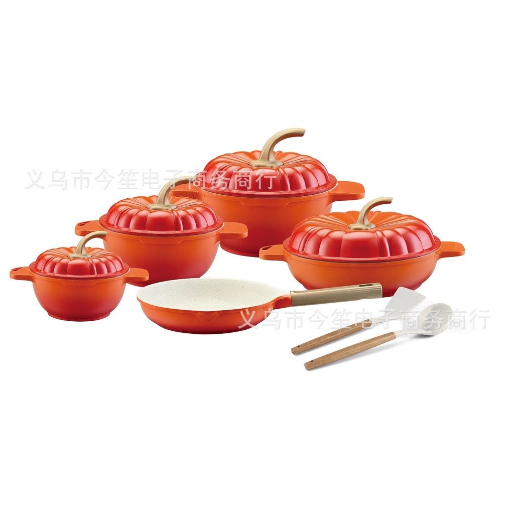 สไตล์ใหม่ 9 ชิ้นชุดหม้อฟักทอง Fukui Family Kitchen Universal หม้อ GL76