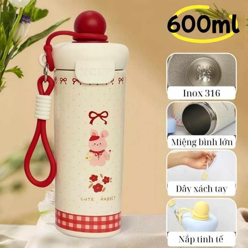 ถ้วยน้ำแข็งความจุสูง รูปแบบการ์ตูนน่ารัก ด้วยหลอด 600mlความจุ316ขวดน้ำ ทนทานด้วยเชือกถ้วยความร้อน หลากหลายรูปแบบให้เลือก - รูปที่ 7